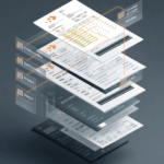 Layered shipment documents with connected data fields and validation markers in the Edentri platform.